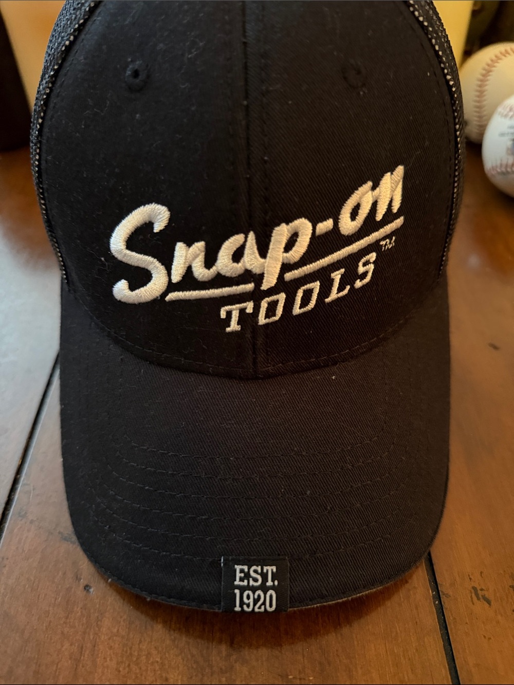Snap Black Mesh-Back Cap with White Embroidered Logo